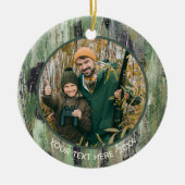 Rustieke camouflage fotonaam keramisch ornament (Voorkant)