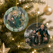 Rustieke camouflage fotonaam keramisch ornament