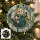 Rustieke camouflage fotonaam keramisch ornament