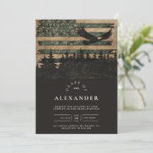 Rustieke Camouflage Vlag Militair Afstuderen met E Kaart (Staand voorkant)