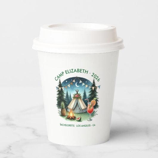 Rustieke Camp Bruid Persoonlijk Papieren Bekers (Voorkant)