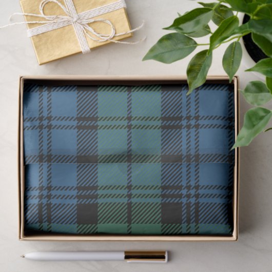 Rustieke Campbell Plaid Blauw Groen Tartan Tissuepapier (Geschenk)