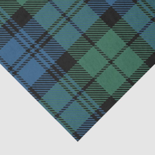 Rustieke Campbell Plaid Blauw Groen Tartan Tissuepapier (Detail)