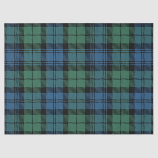 Rustieke Campbell Plaid Blauw Groen Tartan Tissuepapier (Voorkant)