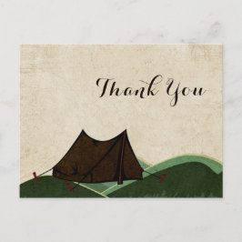 Rustieke Camping Bruiloft Dank U Briefkaart