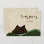 Rustieke Camping Bruiloft RSVP Uitnodiging Briefkaart (Voorkant / Achterkant)