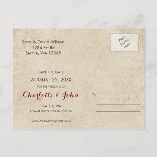 Rustieke Camping Bruiloft Save the Date Aankondigingskaart (Achterkant)