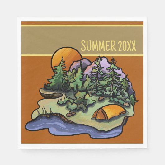 Rustieke camping gepersonaliseerde picknick servet (Voorkant)