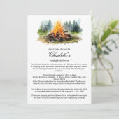 Rustieke Camping Glamping Camp Fire Vrijgezellenfe Kaart (Staand voorkant)