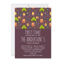 Rustieke Camping Patroon Tenten en Gitaren Reünie