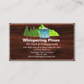 Rustieke Camping RV Park Contact Ontwerp Visitekaartje (Voorkant)