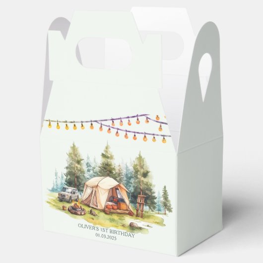 Rustieke Camping Verjaardagsfeest Bedankdoosjes (Geopend)