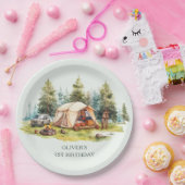 Rustieke Camping Verjaardagsfeest Papieren Bordje (Feest)