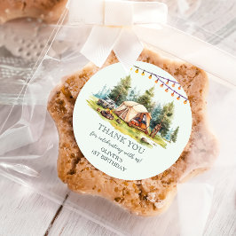 Rustieke Camping Verjaardagsfeest Ronde Sticker