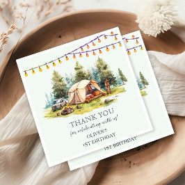 Rustieke Camping Verjaardagsfeest Servet