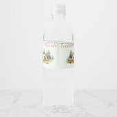 Rustieke Camping Verjaardagsfeest Waterfles Etiket (Achterkant)