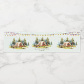 Rustieke Camping Verjaardagsfeest Waterfles Etiket (Enkel label)