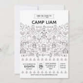 Rustieke Camping Verjaardagsfeestje Uitnodiging vo (Voorkant)
