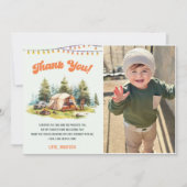 Rustieke Camping Verjaardagsfoto Dank u kaart (Voorkant)