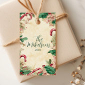 Rustieke Candy Cane Kerstfeest Cadeaulabel