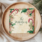 Rustieke Candy Cane Kerstfeest Servet