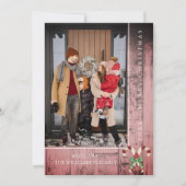 Rustieke Candy Canes Kerstmis | roze Feestdagenkaart (Voorkant)