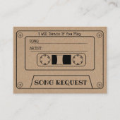 Rustieke cassette huwelijkslied verzoek kraft-inze informatiekaartje (Voorkant)