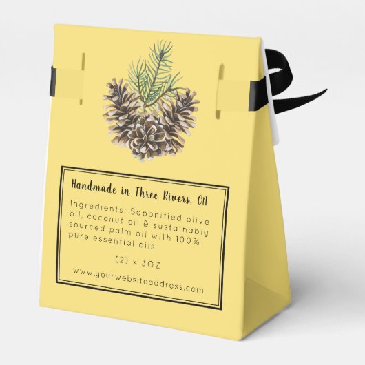 Rustieke Cedarwood Citroengras Artisan Soap Favor  Bedankdoosjes (Achterkant)