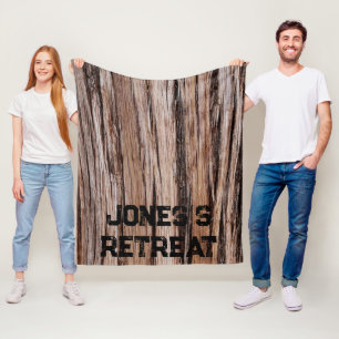 Rustieke cederschors natuur buitenpatroon fleece deken