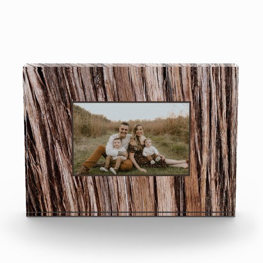Rustieke cederschors natuur buitenpatroon fotoblokken (Voorkant)