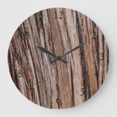 Rustieke cederschors natuur buitenpatroon grote klok (Voorkant)