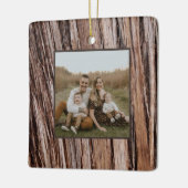 Rustieke cederschors natuur buitenpatroon keramisch ornament (Links)