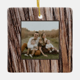 Rustieke cederschors natuur buitenpatroon keramisch ornament