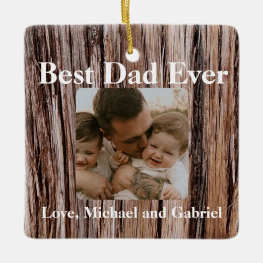 Rustieke cederschors, natuurlijke boom buiten patr keramisch ornament (Voorkant)