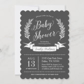 Rustieke Chalkboard Baby shower Invitation Kaart (Voorkant)