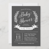 Rustieke Chalkboard Baby shower Invitation Kaart (Voorkant)