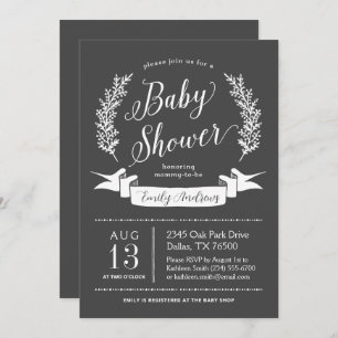 Rustieke Chalkboard Baby shower Invitation Kaart