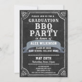 Rustieke Chalkboard Backyard BBQ Party Eenvoudig A Kaart (Voorkant)