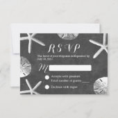 Rustieke Chalkboard Beach Wedding RSVP (Voorkant)