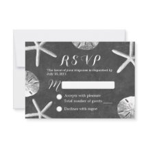 Rustieke Chalkboard Beach Wedding RSVP