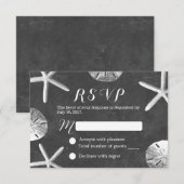 Rustieke Chalkboard Beach Wedding RSVP (Voorkant / Achterkant)