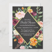 Rustieke Chalkboard Floral Bridal Shower Uitnodigi Kaart (Voorkant)