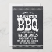 Rustieke Chalkboard Graduation Party BBQ Kaart (Voorkant)