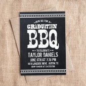 Rustieke Chalkboard Graduation Party BBQ Kaart