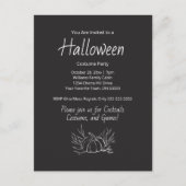 Rustieke Chalkboard Halloween Kostuum Party Pompoe Uitnodiging Briefkaart (Voorkant)