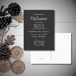 Rustieke Chalkboard Halloween Kostuum Party Pompoe Uitnodiging Briefkaart