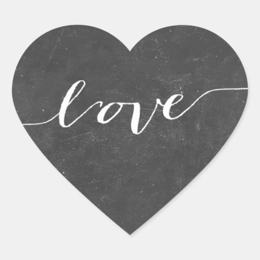 Rustieke Chalkboard Heart Wedding Favoriet Sticker (Voorkant)