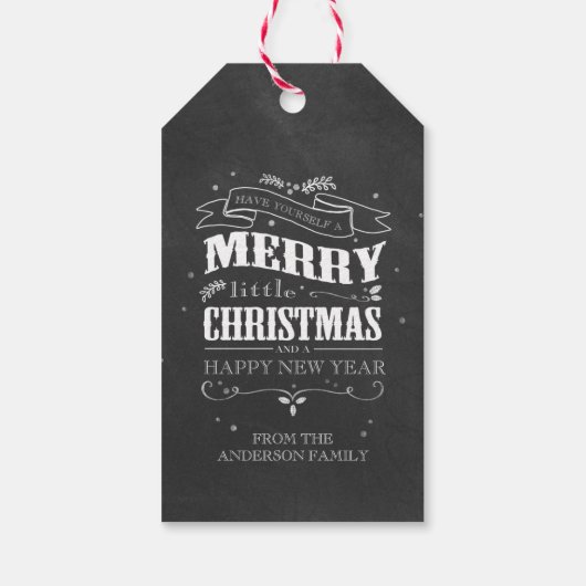 Rustieke Chalkboard Kerst Labels Cadeaulabel (Achterkant)