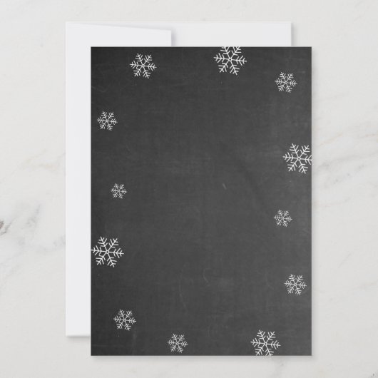 Rustieke Chalkboard Snowflake Holiday Party Kaart (Achterkant)