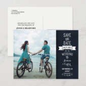 Rustieke Chalkboard Typografie Foto Opslaan van de Aankondigingskaart (Voorkant / Achterkant)